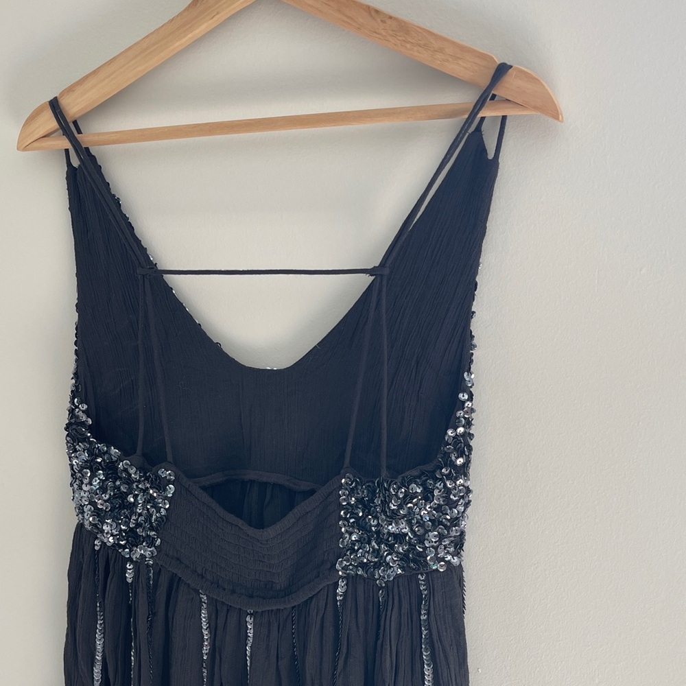 New with tags!! Free People Black Sequin Mini Dress - Picture 7 of 9